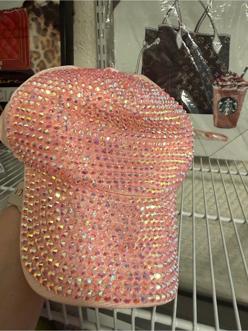 Pink Rhinestone Embellished Cap NEW - Picture 4 of 5
